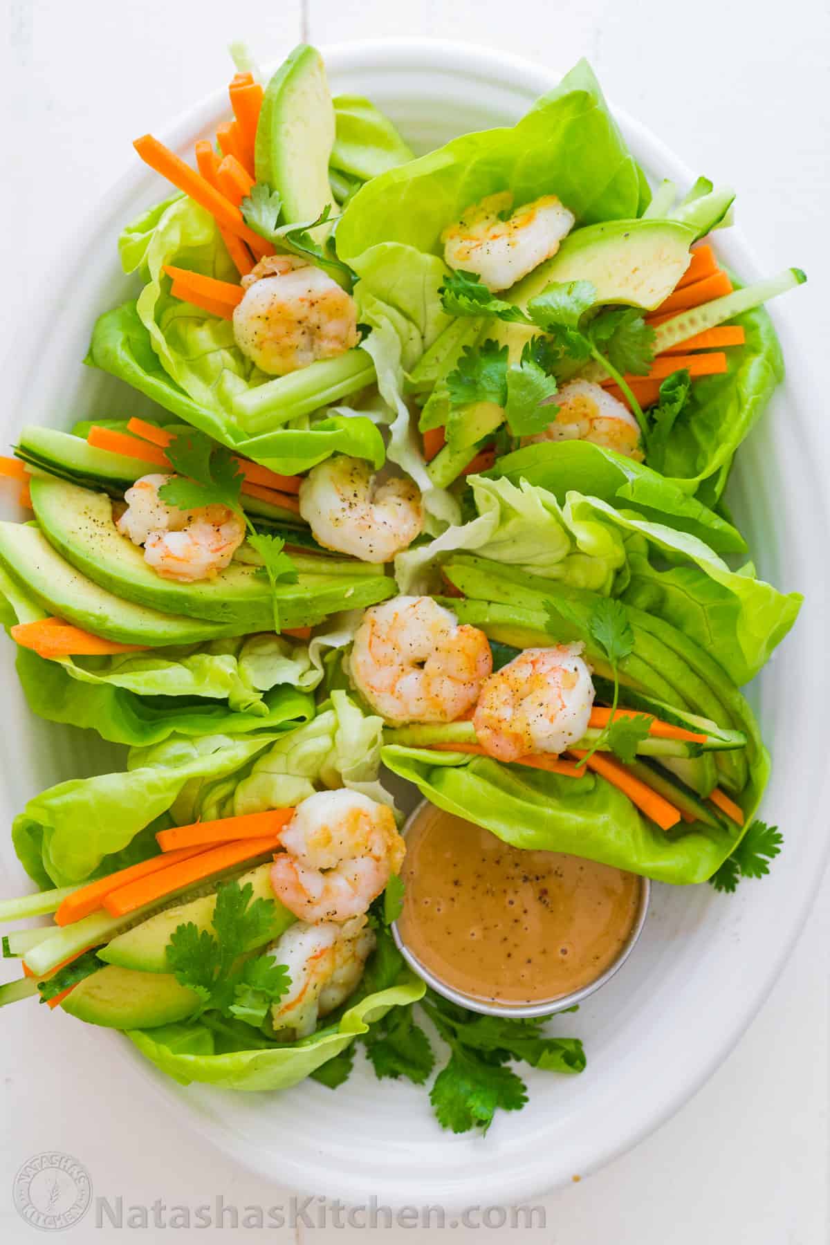 Shrimp Lettuce Wraps with Peanut Sauce - Image 3