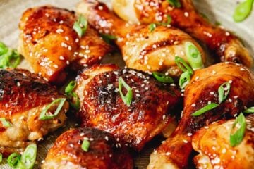 Chicken pieces on a platter