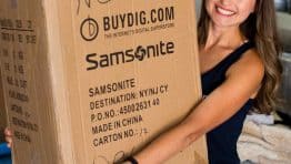 Natasha with moving box