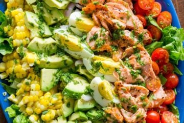 Salmon Cobb Salad with Leftover boiled eggs