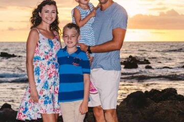 A family on the beach