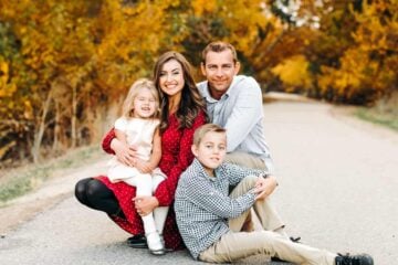 Natasha Kravchuk and family posing for photos