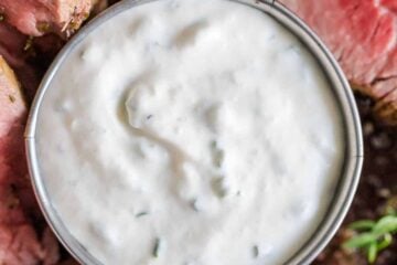 Creamy Horseradish Sauce rivals the best Steakhouse sauce! Excellent paired with prime rib, beef tenderloin or steak. Learn how to make Horseradish Sauce.