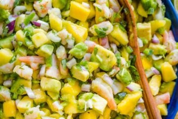 Shrimp mango avocado salsa