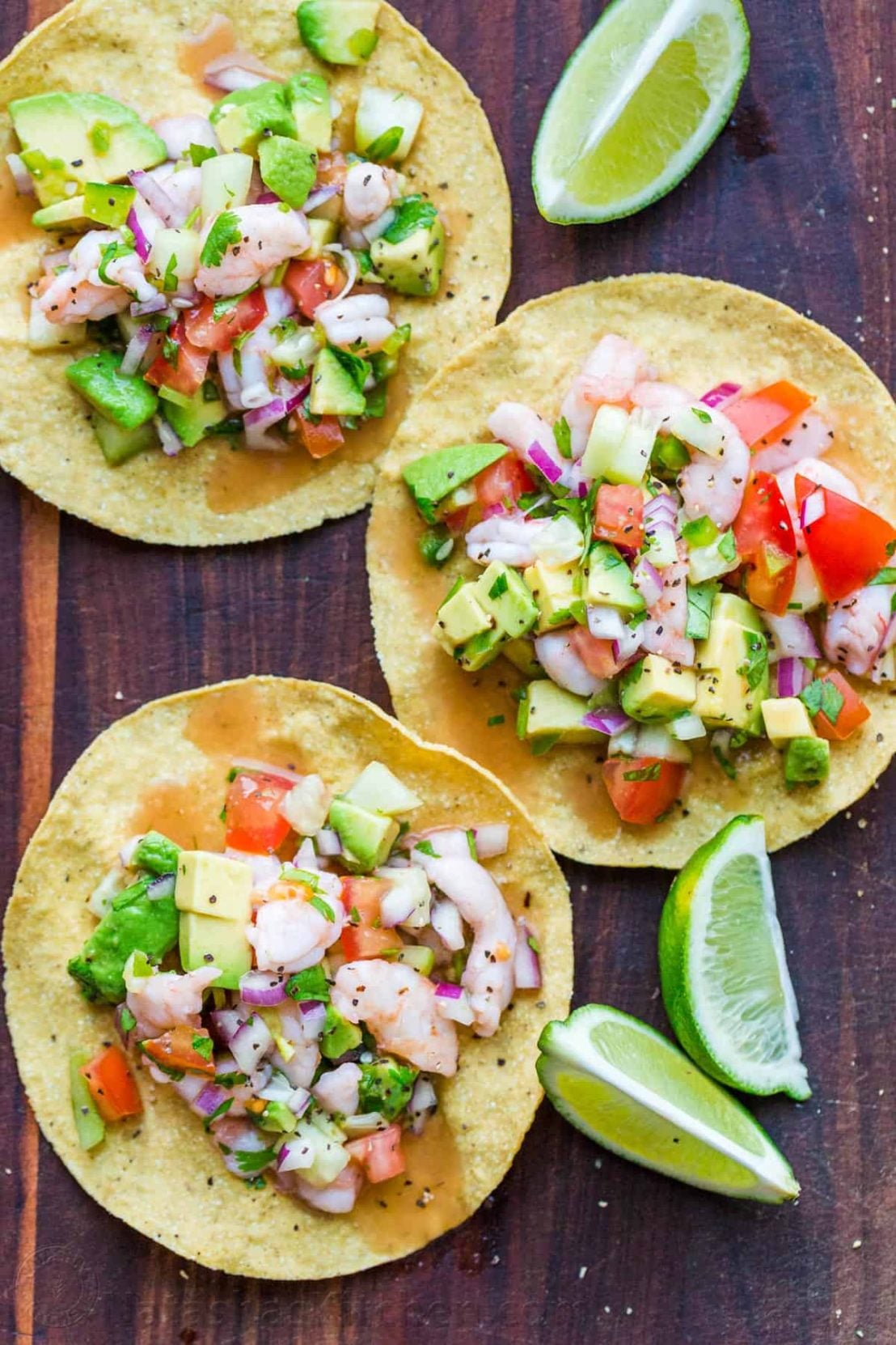 Mexican Ceviche recipe served over tostadas