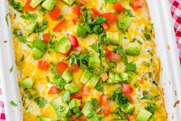 Mexican Chicken Casserole on towel
