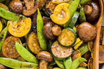 Balsamic Grilled Vegetables with spoon