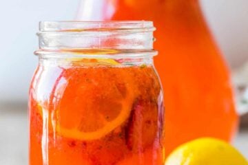 Strawberry Lemonade Recipe served in jar