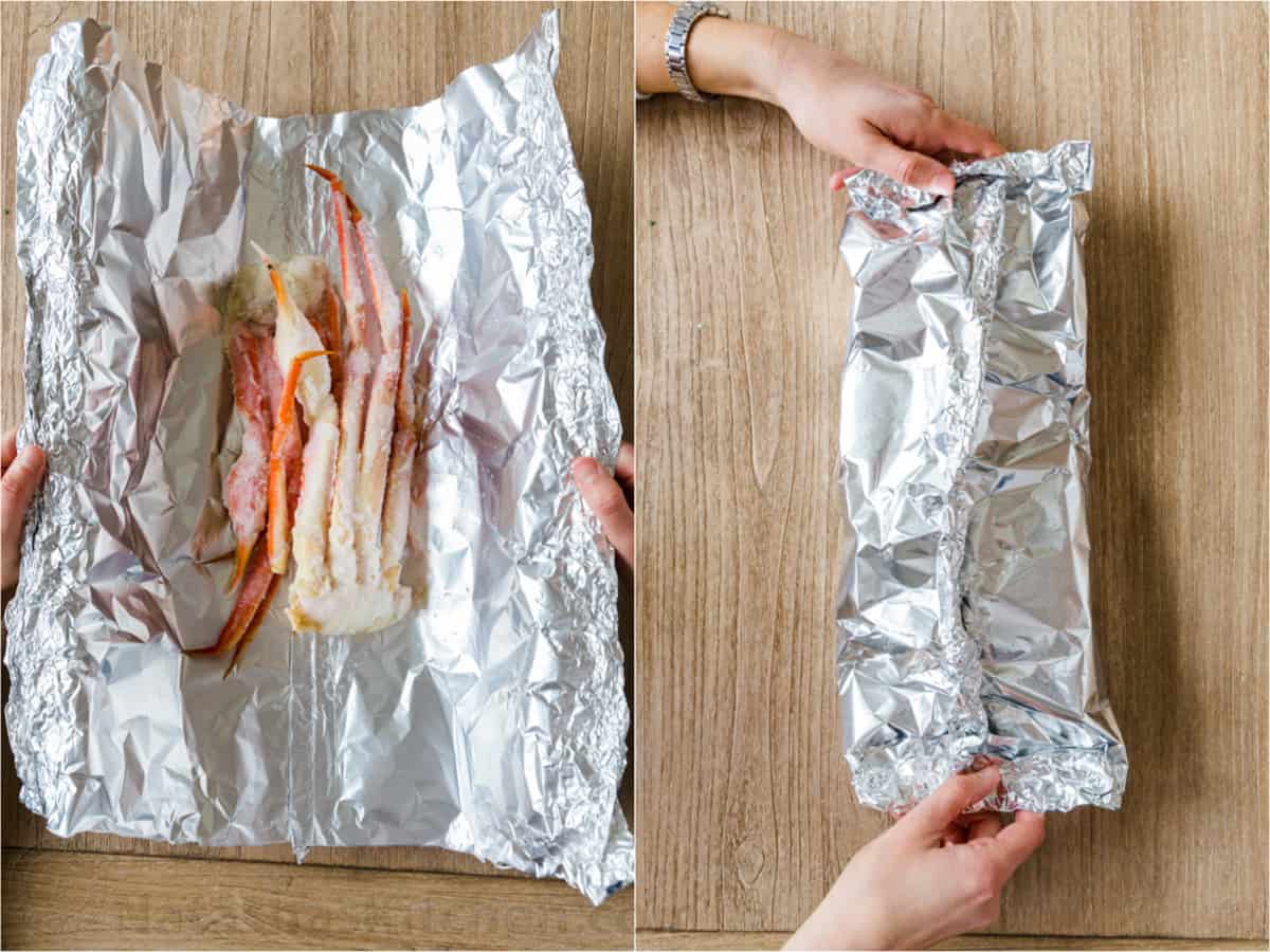 Foil packs for grilling and baking seafood