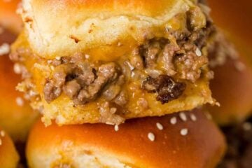 Cheeseburger Sliders stacked