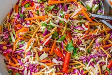 Asian Chopped Salad in Mixing Bowl