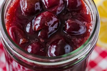 Homemade Cherry Sauce in a Mason Jar