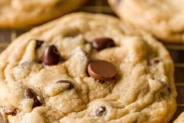 Chocolate Chip cookies on rack
