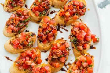 Italian Tomato Bruschetta on a platter