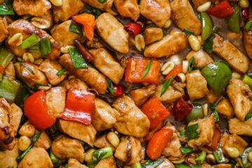 Kung Pao Chicken in skillet