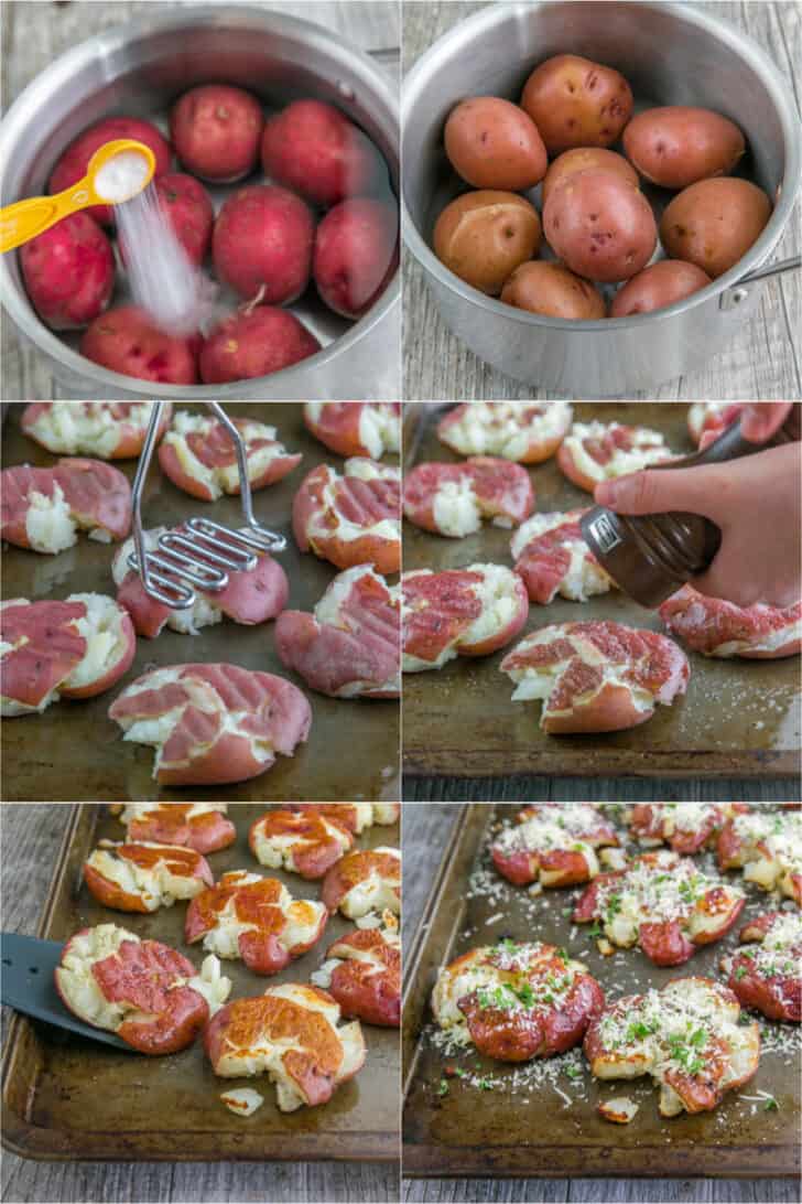 step by step how to make smashed potatoes recipe