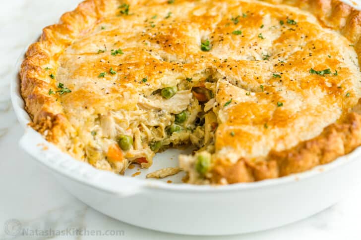 Chicken Pot Pie Recipe in Pie pan