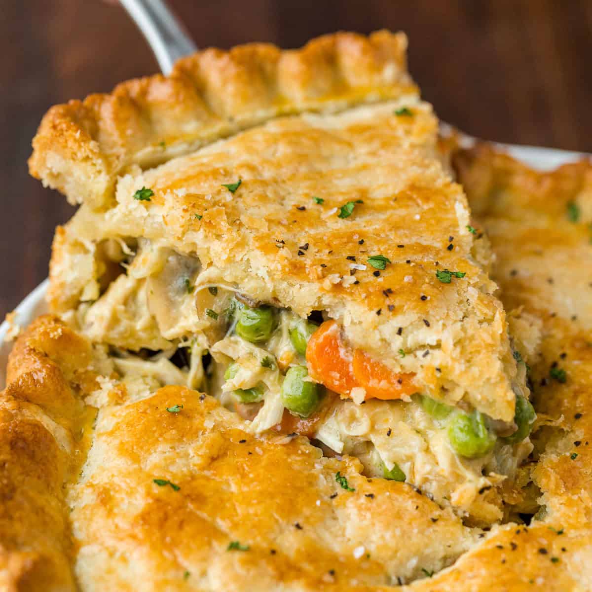 Chicken Pot Pie slice