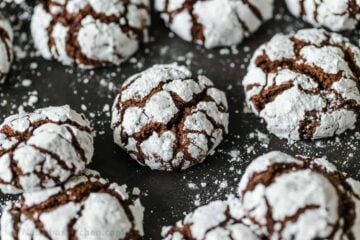 Chocolate Crinkle Cookies served on platter