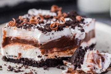Chocolate Lasagna Slice served on a plate