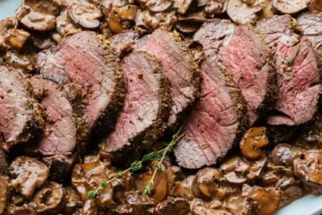 Beef Tenderloin with Mushroom Sauce