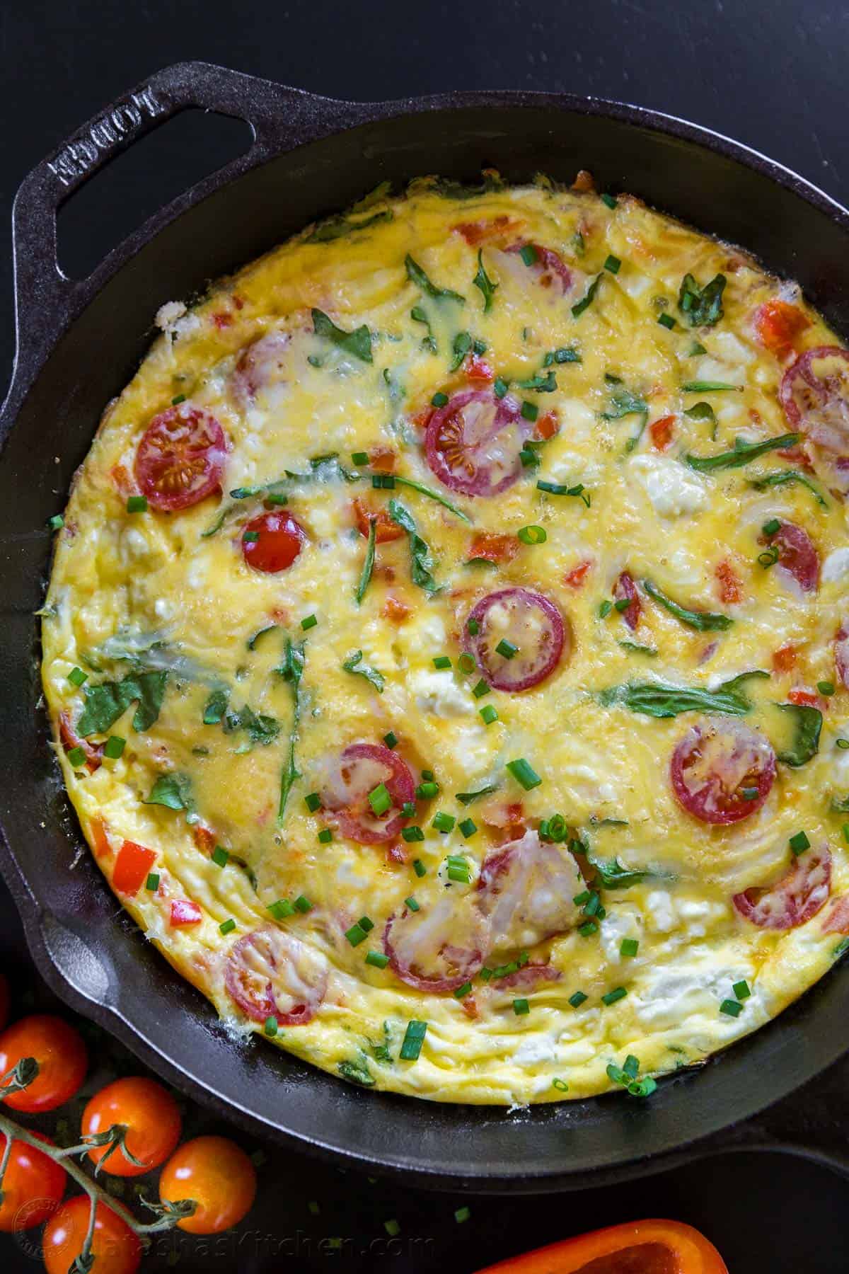 Italian Frittata in a skillet
