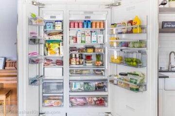 Organized Refrigerator with doors open
