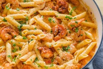 Cajun Shrimp Pasta Recipe in pot