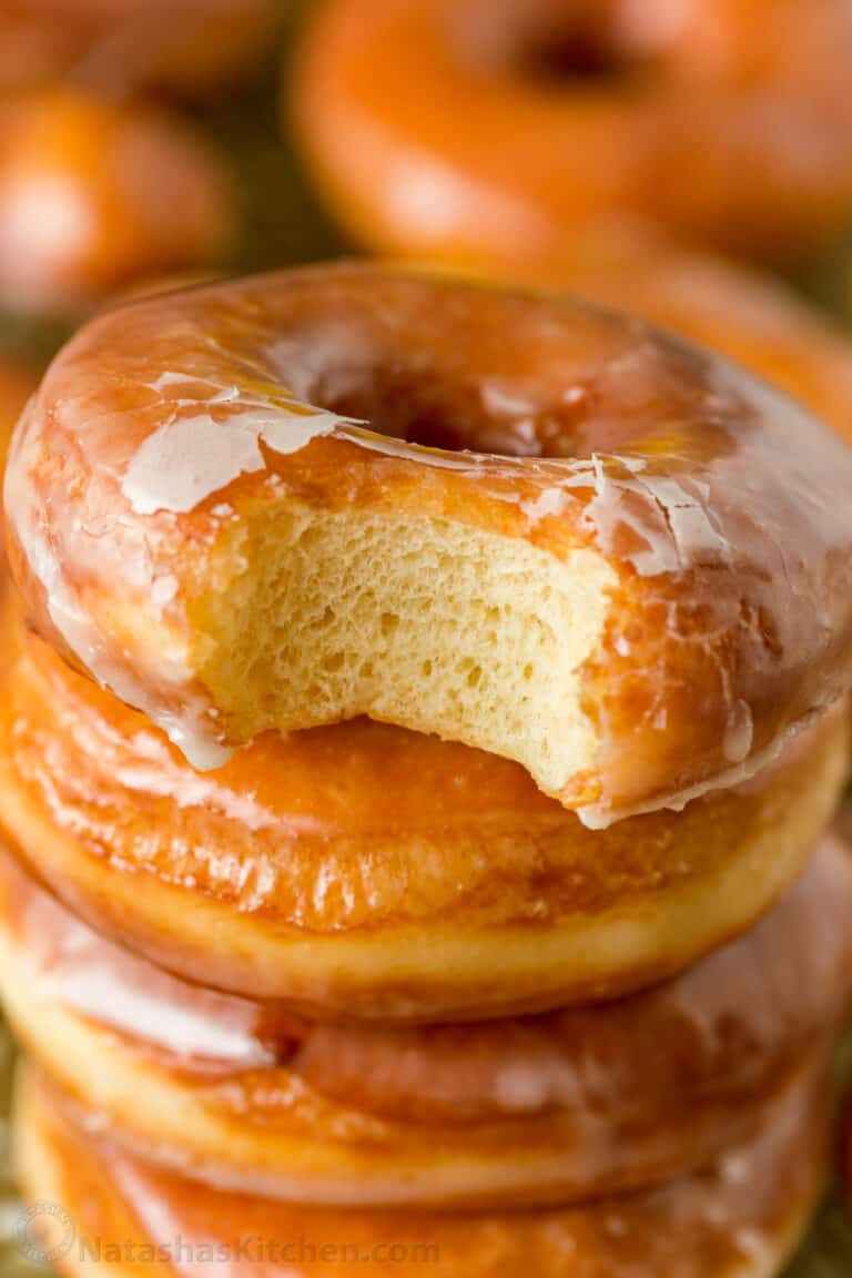 Stacked glazed donuts recipe