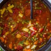 Vegetable soup with leftover thanksgiving vegetables