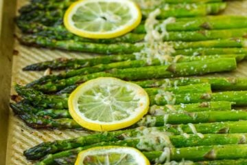 Roasted Asparagus on baking sheet