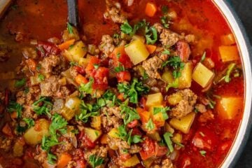 Hamburger Soup Recipe in pot