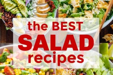 four salad recipes collage