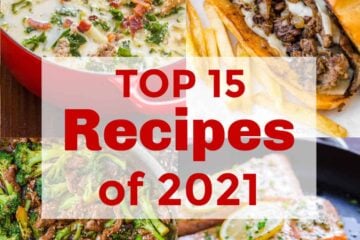 Collage of top recipes for 2021