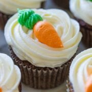 Carrot Cupcakes decorated with frosting cupcake