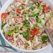 BLT Pasta Salad in serving bowl
