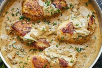 Creamy Tuscan Chicken in skillet