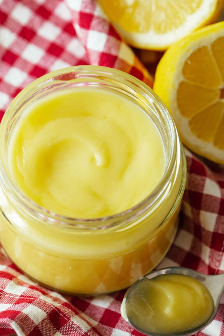 Lemon curd recipe in mason jar