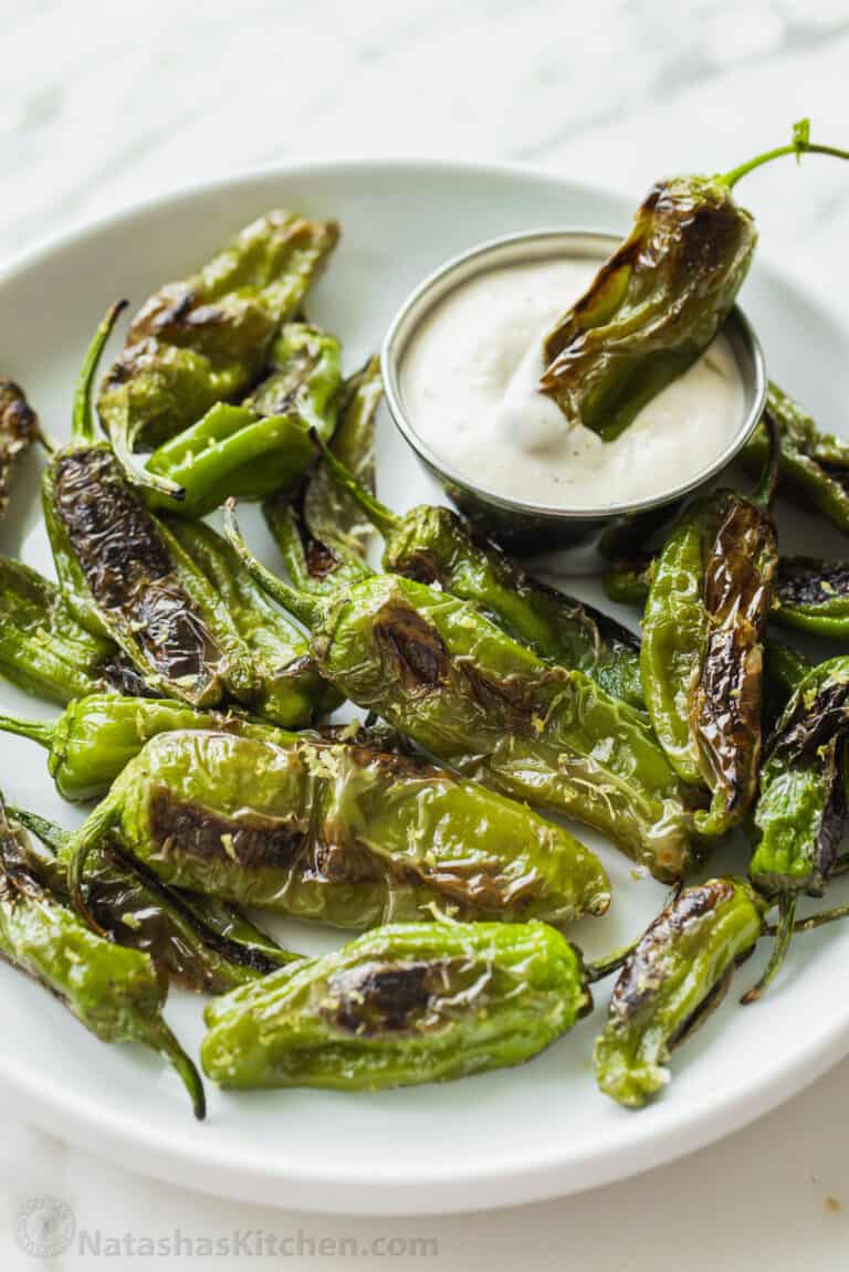 Blistered Shishito Peppers With Best Dip