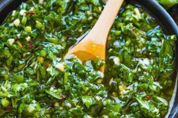Chimichurri sauce in dish