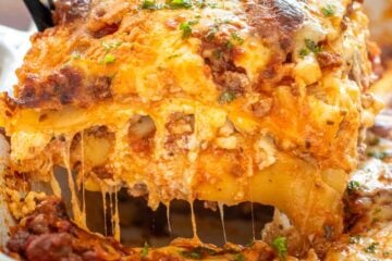 Lasana slice in a lasagna casserole