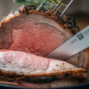 Prime Rib Roast served with knife