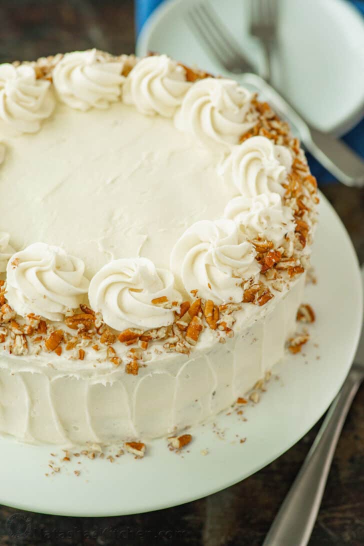 Carrot Cake Recipe VIDEO NatashasKitchen carrot-cake-recipe-video-natashaskitchen