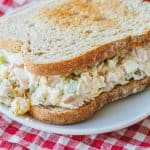 Tuna salad sandwich on a plate