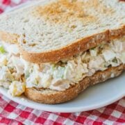 Tuna salad sandwich on a plate