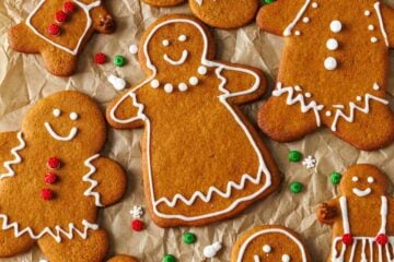 Gingerbread cookies decorated for the holidays