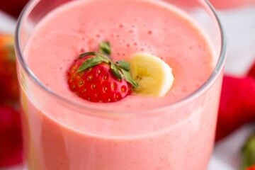 Healthy Smoothie recipe poured into a cup