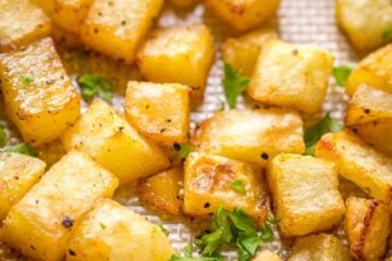 sheetpan Hashbrowns on a baking sheet