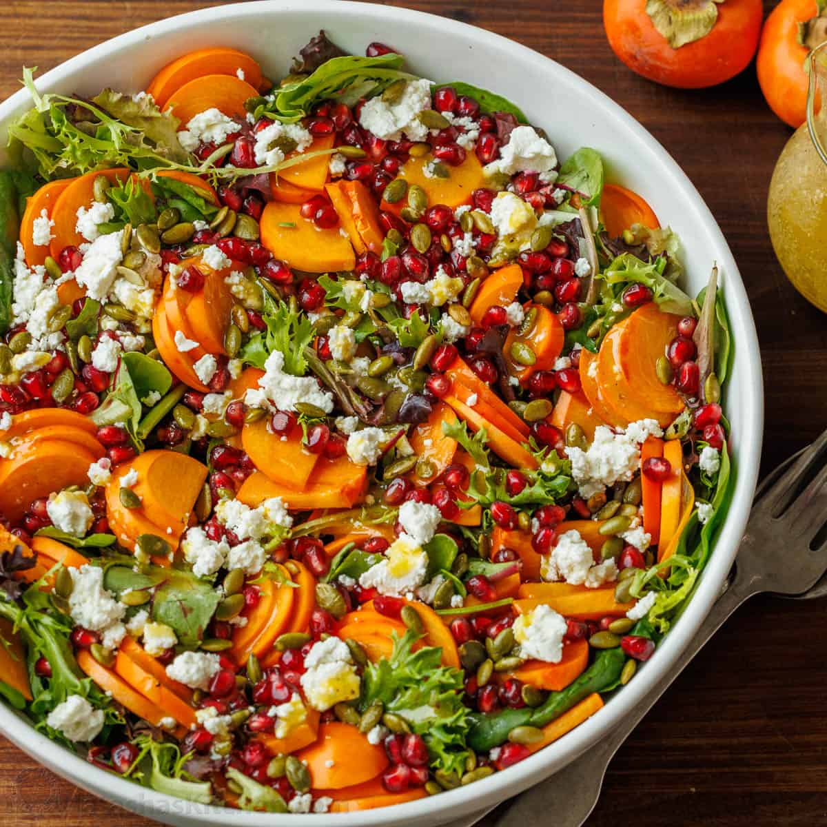 Persimmon Salad with Maple Vinaigrette