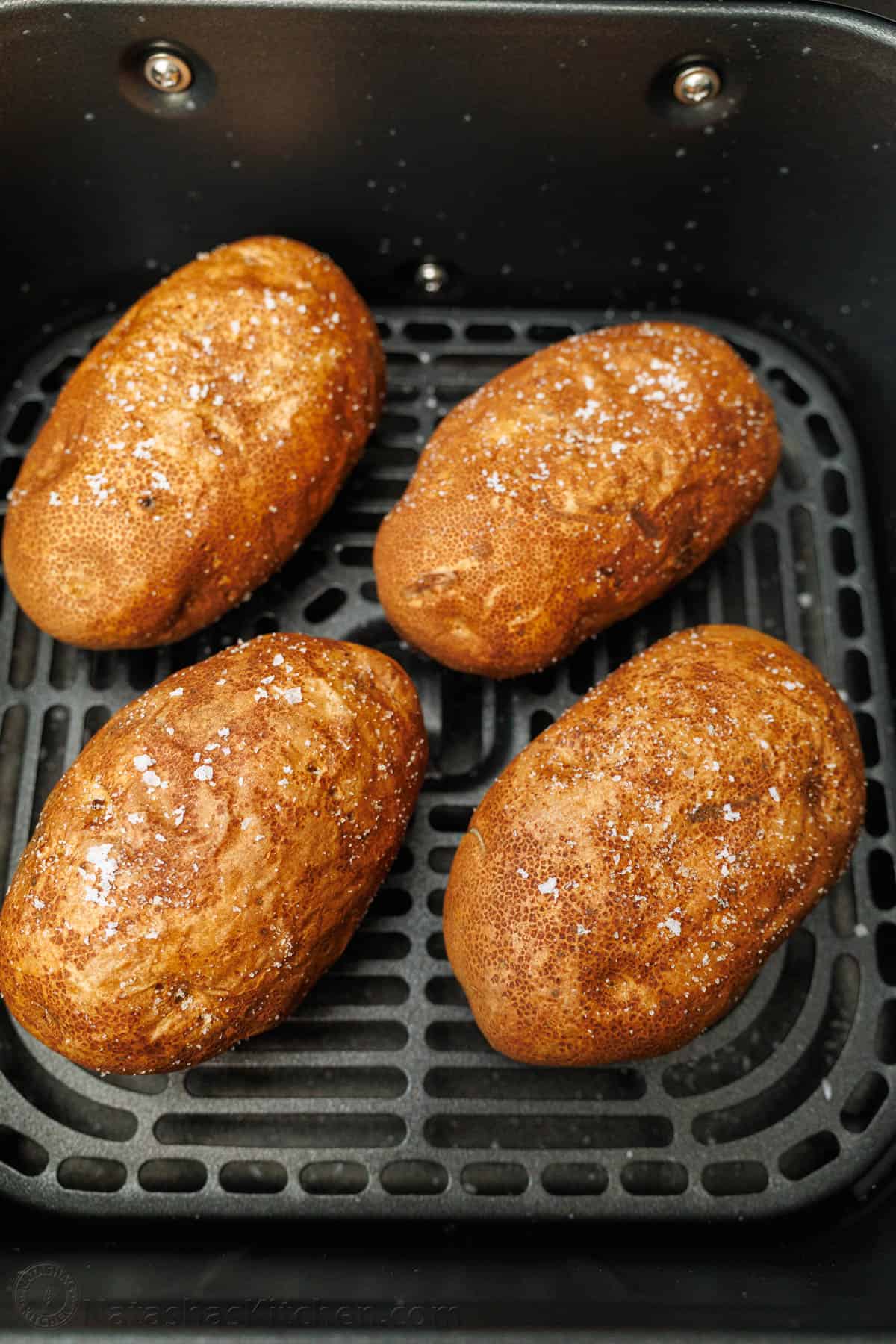 Air Fryer Potatoes perfectly cooked in air fryer basket